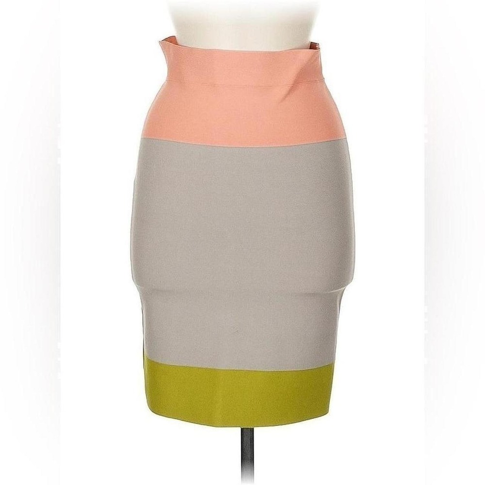 BCBG Max Azria Colorblock Bodycon Knit Skirt Scarlett Style XS